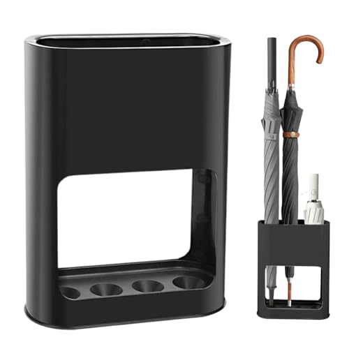 Penbinmall - Portaombrelli, con vaschetta drenante rimovibile, portaombrelli in plastica per ombrelli lunghi/corti, portaombrelli per la casa - nero