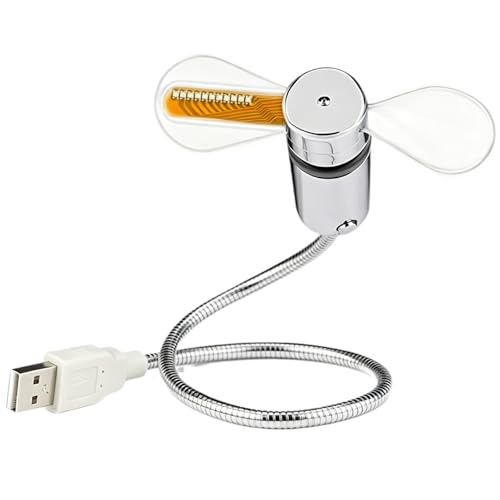 EYDHCN USb Fan with Led Clock Lighting Mini Gooseneck Rechargeable Desk Fans Innovative 2-In-1 USB Fan Time & Temperature Display Portable Quiet Cooling Gadget for Home Office Laptop Travel (1)