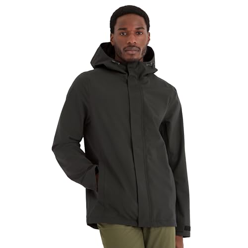 TOG24 Flynn Men's 3L Waterproof Jacket, Breathable, Windproof, Water-Repellent Coating, Fused-Hood Peak