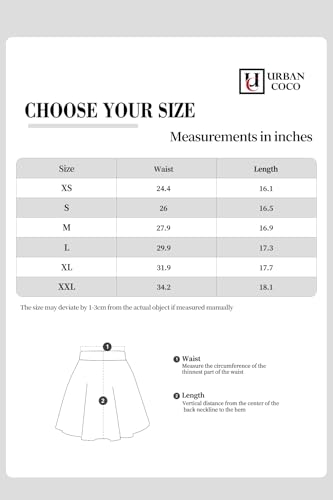 Urban Coco BK6DC-D8013 Women'S Basic Versatile Stretchy Flared Casual Mini Skater Skirt thumb #5
