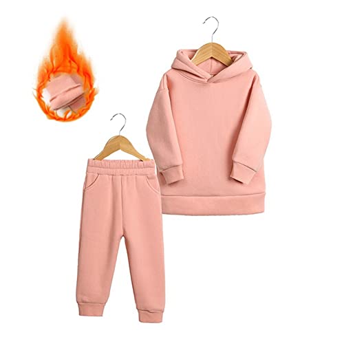 Kids Toddler Baby Girls Boys Autumn Winter Warm Thick Solid Cotton Long Sleeve Lined Tops Hooded Youth Boy Sweat Outfits2