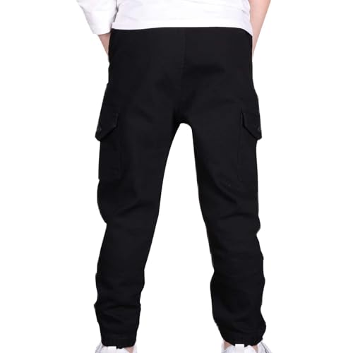 Boys Cargo Pants Slim Fit Husky Pant Elastic Waist Joggers with Multi Pockets Hiking Outerwear2
