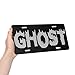KOSUES Silver Ghost Letter Printed Aluminum License Plate 6 x 12 Inch Metal Car Front License Plate Cover Car Decor Accessory Novelty Vanity Decoration Tag with 4 Holes Gift for Men Women