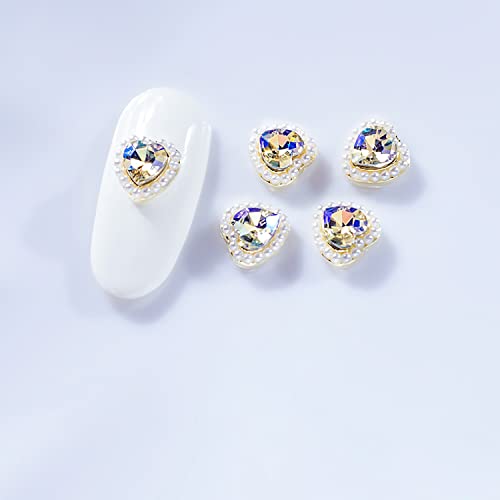 Wokoto 20 Pcs 3D Heart Rhinestones For Nails Heart Nail Charms With Big Nail Rhinestones For Acrylic Nails Heart Nail Jewels For Nail Art Heart Charms For Nails Gems Nail Heart Crystals For Women #TOP5