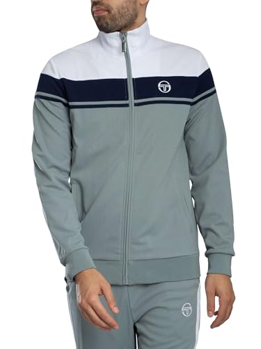 Sergio Tacchini Homme Veste De Survêtement Damarindo, White/Maritime Blue/Lead, XXL