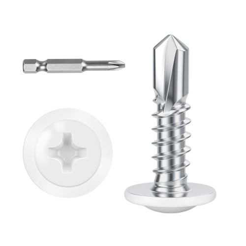 kvohlum Tornillos autoperforantes #8 x 1/2 in, cabeza truss modificada blanca, pack de 100 miniatura 2