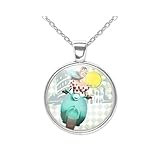 Collier cabochon, sautoir illustré 