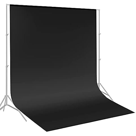 Evanveliry 5x7ft Black Backdrop Portable Collapsible Photoshoot Backdrop for Video 1.5x2.2m Black Cloth for Photography Studio 100% Polyster Muslin Backdrop Screen for Photo Video Cover