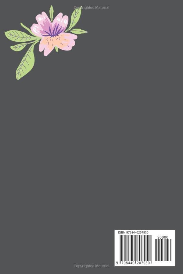 Notebook: Lined Floral Notebook for Everyday Use - Black background colour and pink flowers image 3