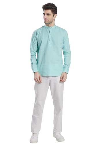 Image of DIVISIVE Men's Slim Fit Full Sleeves Cotton Short Kurta