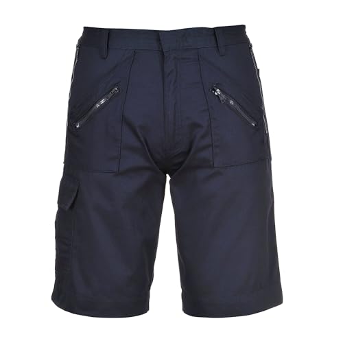 Portwest S889 Elasticated Action Workwear Safety Shorts Navy, XL
