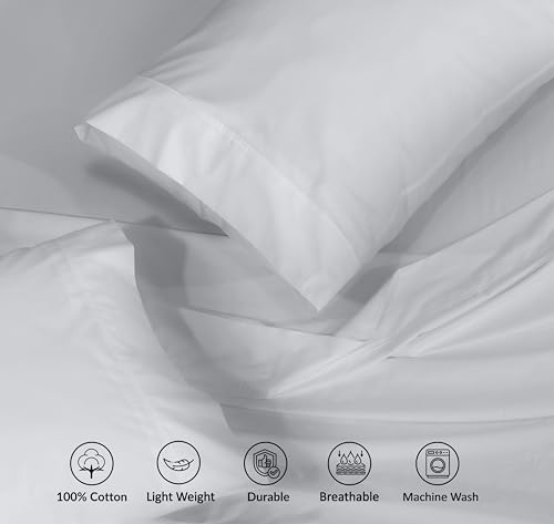 RUVANTI 100% Cotton California King Sheet Sets, 4 Pieces, Soft & Breathable Percale Weave Bedding, Deep Pocket 14", Hotel Standard, Crisp Cool Feel & Durable, Perfect Dyed Sheets, Quiet Gray