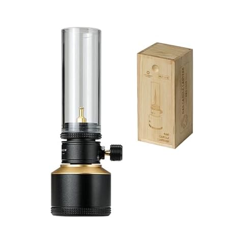 CAMPINGMOON Camping Gas Lantern Gas Candle with Empty Tank Black BKT-1D15 Cover