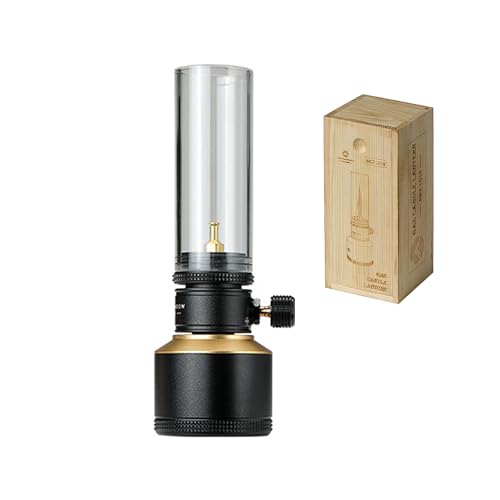 CAMPINGMOON Camping Gaslaterne Gaskerze mit leerem Tank schwarz BKT-1D15