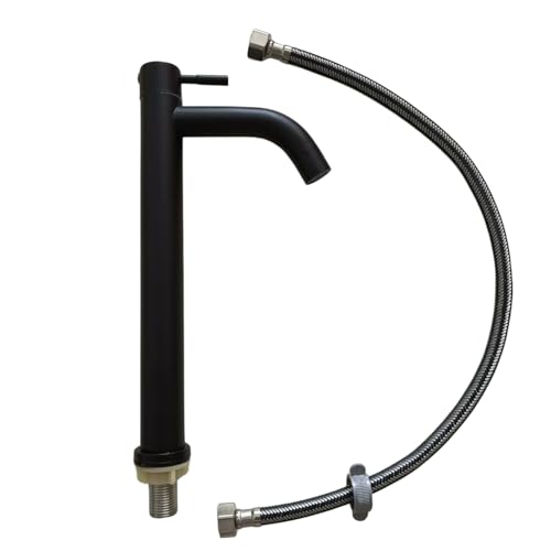 ユアクト ロング単水栓 接続ホース付属 ロング水栓 単水栓 立水栓 蛇口 シングルレバー 手洗いボウル メッキ工芸 洗面水栓