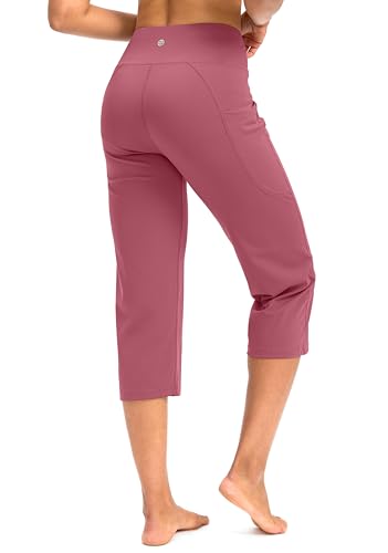 Image of G Gradual Capri Pants for Women High Waist Workout Yoga Pants with Pockets Tummy Control Leggings Crop Straight