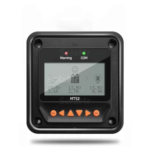 EPEVER MT-52 Remote Meter with LCD Display Remote Meter Fit for Tracer-an, Tracer-BN, TRIRON Series Solar Panel Battery Regulator