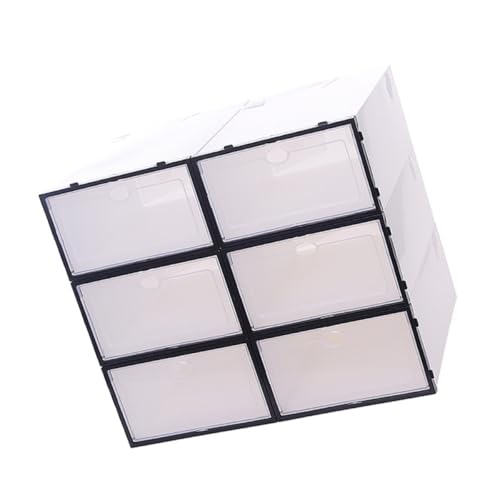 BESPORTBLE Cajas para Zapatos Transparentes Apilables de Plástico Grueso 6 Unidades, Organizador para Armario y Almacenamiento, Diseño Plegable Color Claro y Negro, Adecuado para Guardar