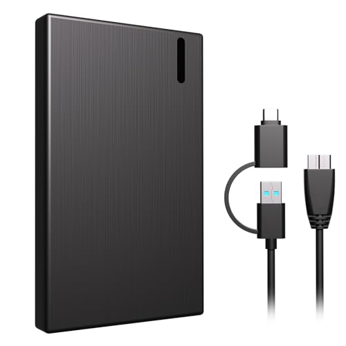 160GB External Hard Drive HDD Portable – USB 3.0 & Type-C Storage for PC, Mac, Desktop, Laptop, Xbox, PS4, PS5 – Backup Drive for Photos, Movies, Music, Games – Plug & Play, High Speed Data Transfer