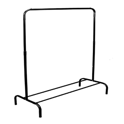 Arara Cabideiro de Chão com Sapateira - Para Roupas e Sapatos - PRETA