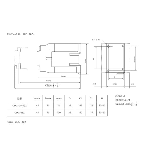 Contacteur électromagnétique CJX2-0910Z bobine continue 110V