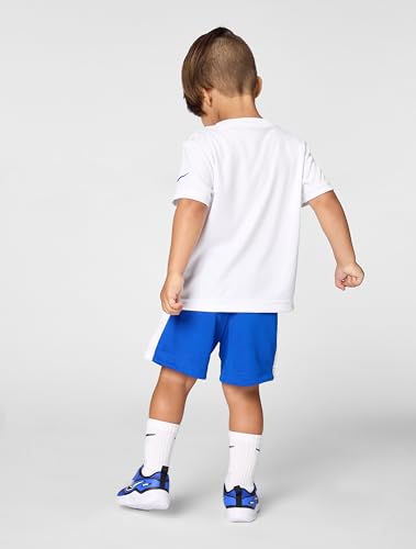 Image of Nike Boys Polyester Solid Little 2 Piece Swoosh T-Shirt Tee & Mesh Shorts Set
