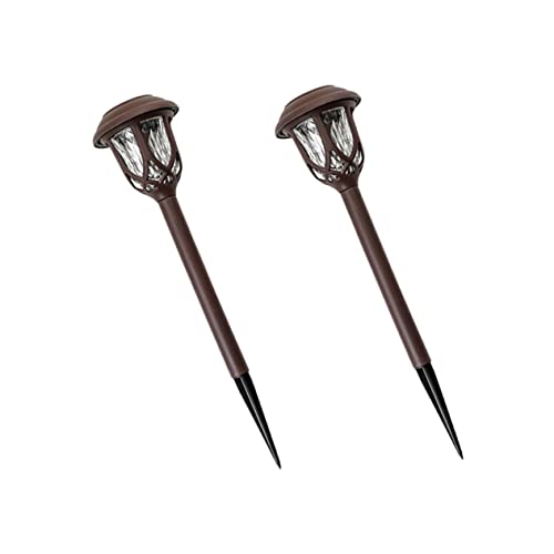 BCOATH 2Pcs Solar Outdoor Garden Lights LED Lawn Plug Lamps for Pathway Decoration Durable Ground Plug Design White Light for Outdoor Events Festivities