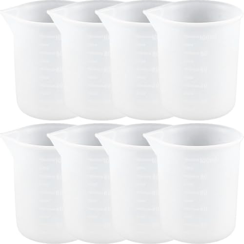 SEWACC 10pièces Gobelet Doseur Silicone pour Résine Époxy Colle Liquide Et Bricolage Tasse Graduée Antiadhésive pour Mélange