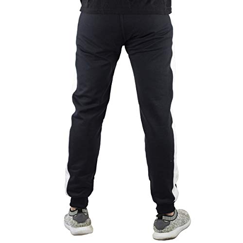 Calça Jogger Masculina Street Calça Moletom Skinny Com Faixa Lateral (Preto, M (40/42))