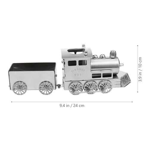 Tren de acero inoxidable de alta calidad con acabado vintage adorno metálico de mesa 3