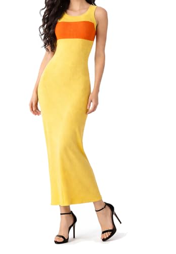 Robe maxi Jaune Diesel M-CRESP pour femme élégante et moderne