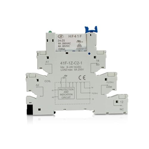 Relais de puissance 41F-1Z-C2-1 12V 24V AC DC avec support de 6.2mm pour rail DIN lot de 5