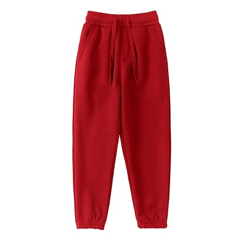 Unisex Toddler Jogger Pants Kids Boys Girls Cotton Elastic Waist Solid Drawstring Sweatpants Fall Active Trousers