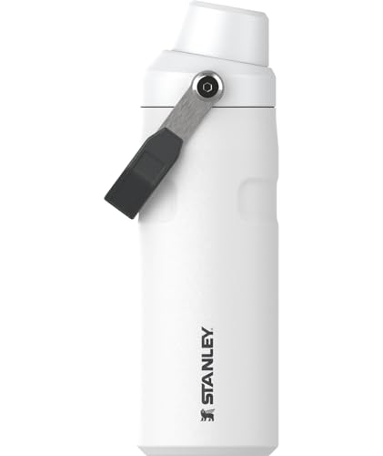 Image of STANLEY IceFlow Fast Flow Bottle, 16 oz, Chalk | Angled Spout Lid | Lightweight and Leakproof for Travel and Sports | Easy Carry Handle | Insulated Stainless Steel | BPA-Free