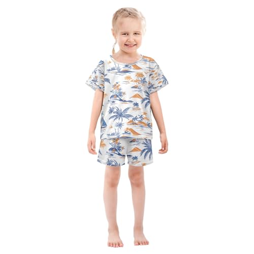 senya Palm Trees Sailboat Summer Pajamas Set Short Cotton Sleepwear 2 Piece3