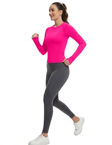 Image of MathCat Workout Shirts for Women Long Sleeve, Workout Tops for Women, Quick Dry Gym Athletic Tops,Seamless Yoga Shirts XS-XL