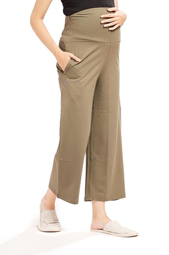 Image of AV2 Women High Rise Cotton Lycra Stretchable Relaxed Fit Maternity Pants | Maternity Yoga Pants | Maternity Trousers -5556
