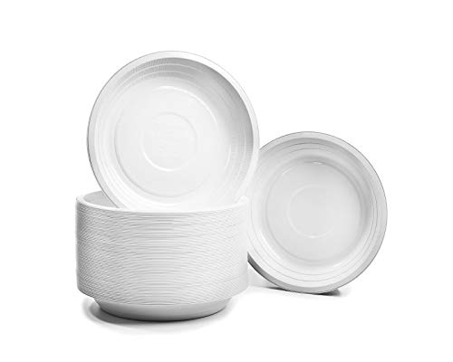 CONTITAL Piatti Monouso Fondi in Alluminio - laccato bianco, tondi - 12 pezzi - Ideali per picnic, barbecue, feste, pranzi e cene