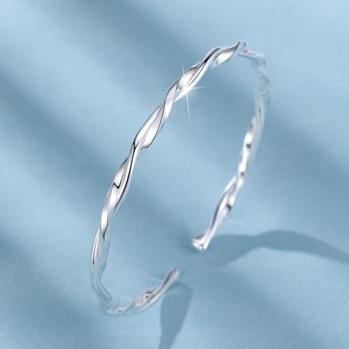 925 Sterling Silver Bracelets Open Adjustable Bangle Bracelet Teardrop Water Drop Cuff Bangles for Women2