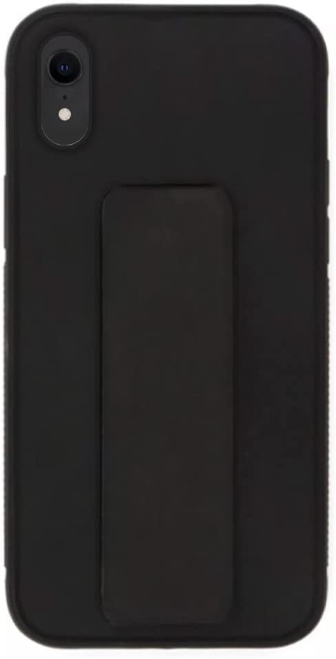 ZubitechiPhone XR Magnetic Car Holder Cover Soft Silicone Horizontal and Vertical Kickstand Case Wrist Strap Shockproof Anti Fingerprint Case (Iphone Xr, Black)
