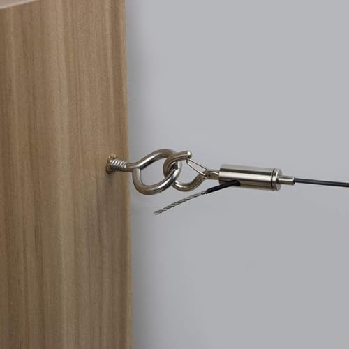 6 piezas de tensores para cable de acero con gancho y ojo, para uso industrial y suspensión de alambres miniatura 7