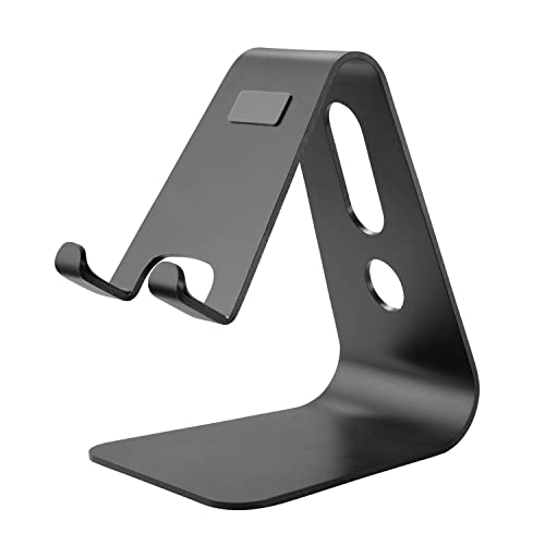 LAX Gadgets Tablet Stand - Aluminum iPad Stand for Desk - Cell Phone Stand Holder Compatible with All Smartphones/iPhone/iPad/Kindle - Black