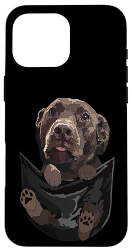 Funny Dog In Pocket �`���R���[�g ������ ���D�� �u���E�� ���u���h�[�� �X�}�z�P�[�X iPhone 16 Pro Max �p