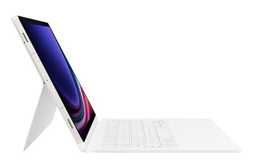 Samsung Book Cover Keyboard EF-DX725 für das Galaxy Tab S10 Lite, Tab S10 FE, Tab S9 FE, Tab S9 mit QWERTZ-Tastatur und AI-Taste, Zweiteilige Tablet-Hülle, schlankes Design, S Pen Fach, White