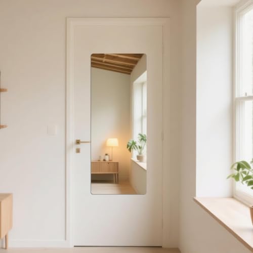 Image of iCAGY Acrylic Full Body Self-Adhesive Shatterproof Mirror | Ultra-Thin, Lightweight, Frameless, Easy Install, Wall Mirror for Home Gym, Bedroom, Closet Door, Rectangle, 18 inchx 48 inch, 1PCS