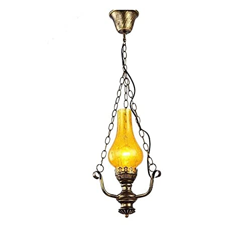Suspension E27 industrielle lustre rétro en verre et fer antique