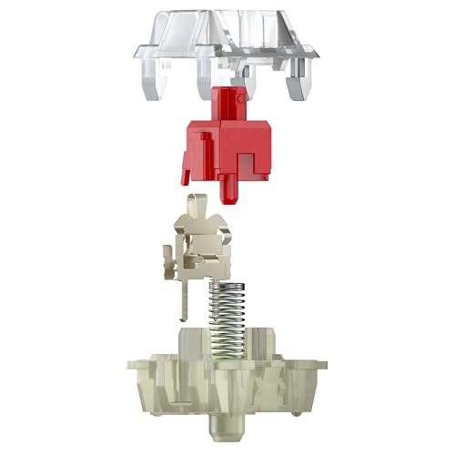 MX RGB RED Switch Kit, 23 interruttori meccanici per tastiera, Per tastiere per fai da te, hot-swap o da gioco, Interruttore lineare senza clic, Agile e diretto - Tastiera gaming - Immagine 4