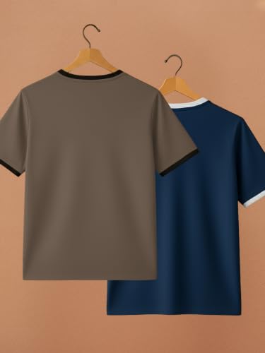 Image of YAZOLE Men's Round Neck Solid T Shirt | Regular Fit Lycra Blend Half Sleeve Tee | Casual Gym Running Walking Sports Office Travel | Stretch Fabric | Comfortable for Everyday use | (S to XXL)