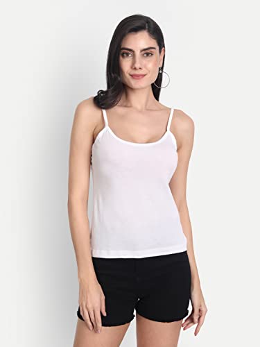 Image of Aimly Women's Regular Fit Cotton Camisole Slip Spaghetti | Combo Pack of 2
