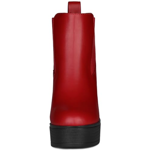 Allegra K Women's Platform Chunky High Heels Chelsea Ankle Boots3